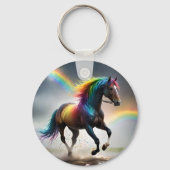 Spectrum of Grace: Regenboogpaard onder regenbogen Sleutelhanger (Voorkant)