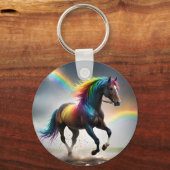Spectrum of Grace: Regenboogpaard onder regenbogen Sleutelhanger (Voorkant)