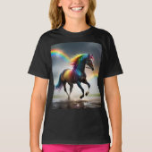 Spectrum of Grace: Regenboogpaard onder regenbogen T-shirt (Voorkant)