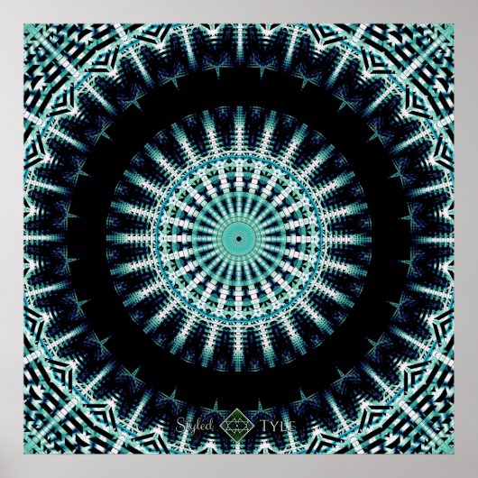 Spectrum Soundwave Mandala Poster (Voorkant)