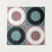 Spectrum Soundwave Mandala Raster Wandkleed (Voorkant (horizontaal))