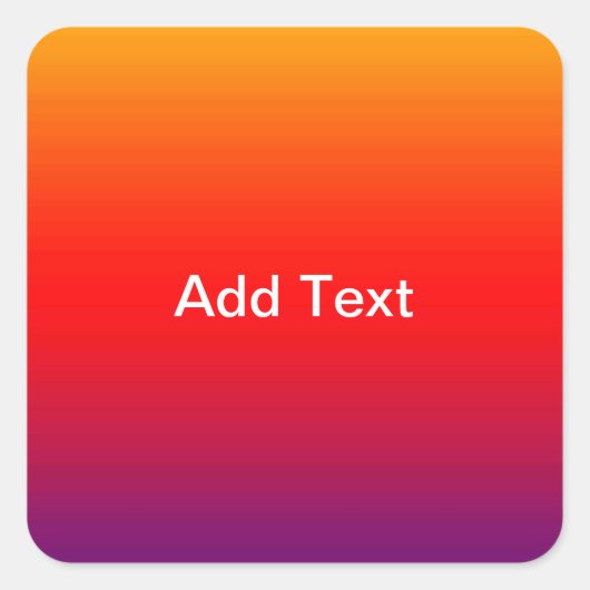 Spectrum van horizontale kleuren Jouw tekst Vierkante Sticker (Voorkant)