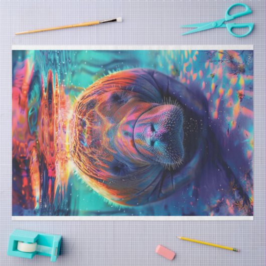 Spectrum van Kleuren Manatee Decoupage Tissuepapier (Craft)