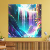 Spectrum waterval 6 canvas afdruk (Insitu (Woonkamer))