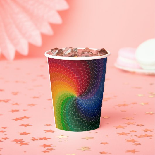 Spectrum wheel made of bricks papieren bekers (Insitu)