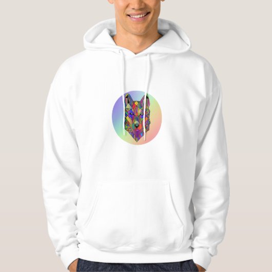 Spectrum wolf abstract ontwerp hoodie (Voorkant)
