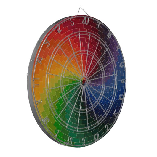 Spectrumkleurenwiel Dartbord (Voorkant Links)