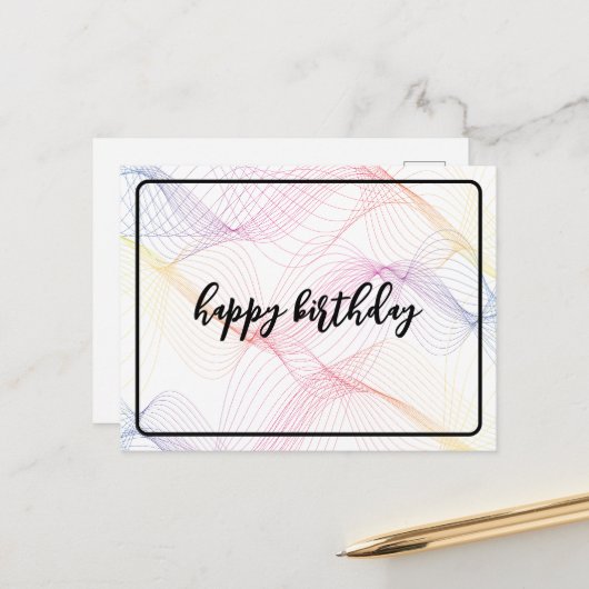 spectrumkleurgolflengtelijnen briefkaart (Voorkant / Achterkant in situ)