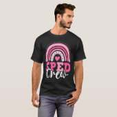 SPED Crew Pink Rainbow Special Education Terug naa T-shirt (Voorkant volledig)