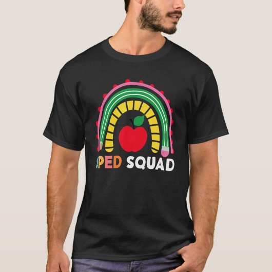 Sped Crew Rainbow Special Education Teacher Back T T-shirt (Voorkant)