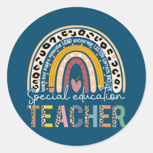 Sped Ed Special Education Teacher SPED Leopard Ronde Sticker