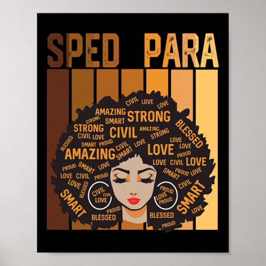 Sped Para Afro Afro-Amerikaanse Vrouwen Zwarte Ges Poster (Voorkant)