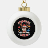 SPED Para-team Kerst Rendier Leraar School Keramische Bal Ornament (Voorkant)