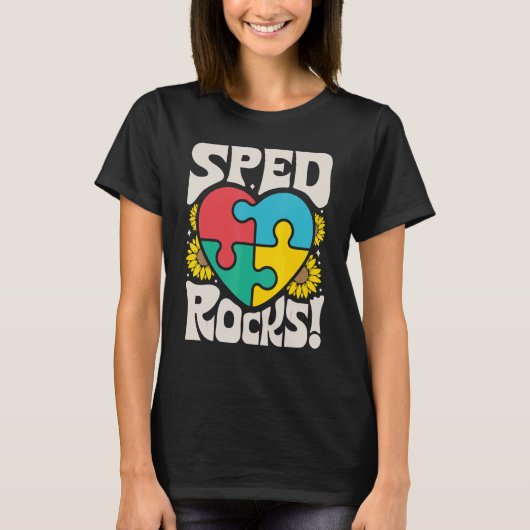 SPED Rocks Special Education Teacher Speducator Wo T-shirt (Voorkant)
