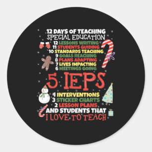 SPED School T-shirt Funny Special Education Teache Ronde Sticker