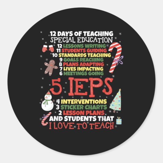 SPED School T-shirt Funny Special Education Teache Ronde Sticker (Voorkant)