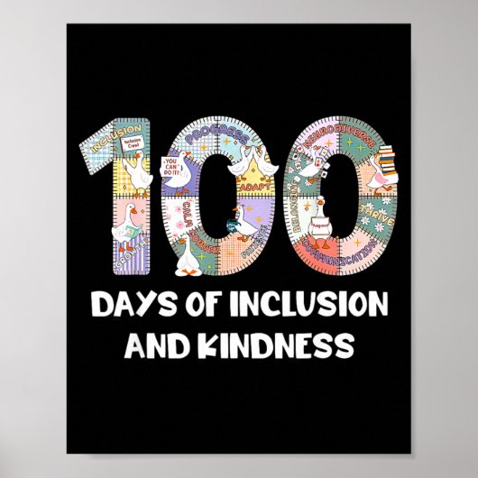 SPED Silly Autism 100 Days School Teacher Goose In Poster (Voorkant)