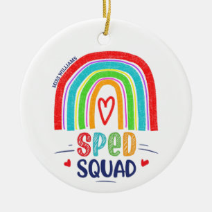 SPED Squad Colorful Chalk Modern Rainbow Keramisch Ornament