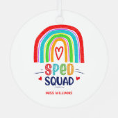 SPED Squad Colorful Moderne Rainbow Metalen Ornament (Achterkant)