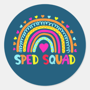 Sped Squad Special Ed Rainbow Teacher Terug naar Ronde Sticker