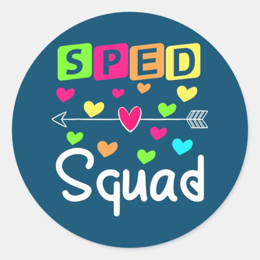 SPED Squad Special Education Teacher Cadeat SPED Ronde Sticker (Voorkant)