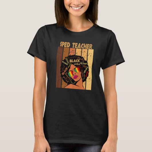 Sped Teacher Afro African American Black History M T-shirt (Voorkant)