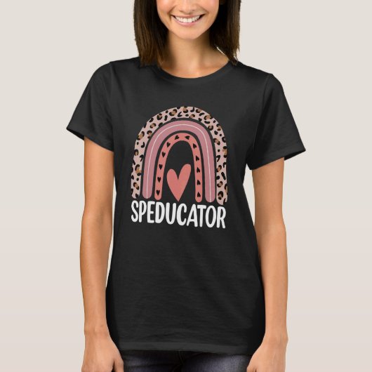SPED Teacher Speducator Heart Speducator Rainbow T-shirt (Voorkant)