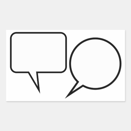 Speech Balloons Rechthoekige Sticker (Voorkant)