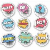 Speech beluistert dynamische kleurrijke vormenreek sticker (Voorkant)