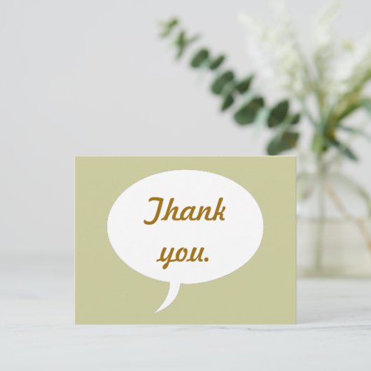 Speech Bubble Bedankt Briefkaarten Light Gold (Staand voorkant)