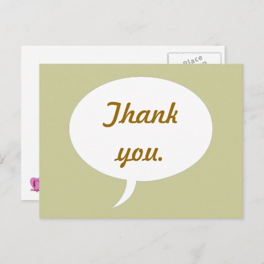 Speech Bubble Bedankt Briefkaarten Light Gold (Voorkant / Achterkant)