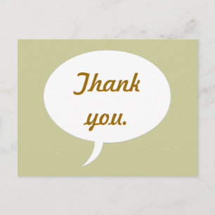 Speech Bubble Bedankt Briefkaarten Light Gold