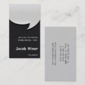 Speech Bubble Card [3d] faux Black flannel Visitekaartje (Voorkant / Achterkant)