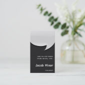 Speech Bubble Card [3d] faux Black flannel Visitekaartje (Staand voorkant)