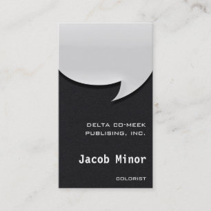 Speech Bubble Card [3d] faux Black flannel Visitekaartje