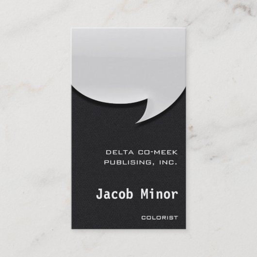 Speech Bubble Card [3d] faux Black flannel Visitekaartje (Voorkant)