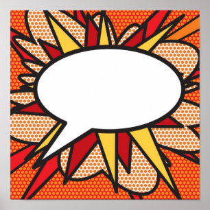Speech Bubble Comic Book Flash Moderne Art Pop Cul Poster