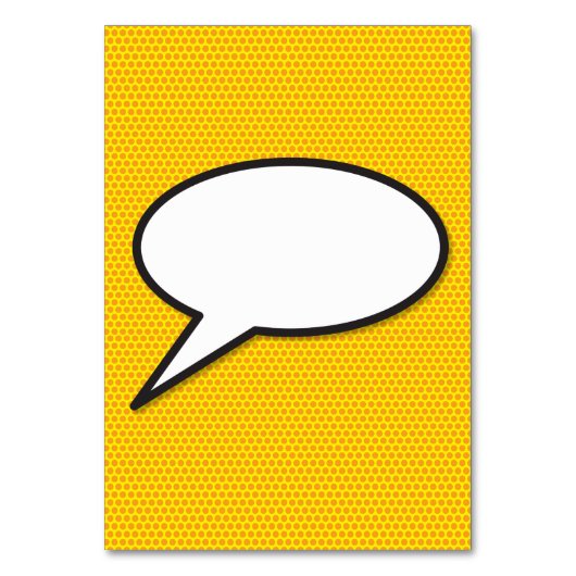 Speech Bubble Comic Book Pop Art Tafelnummer (Voorkant)