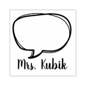 Speech Bubble Custom Teacher Stamp Rubberstempel (Afrduk)