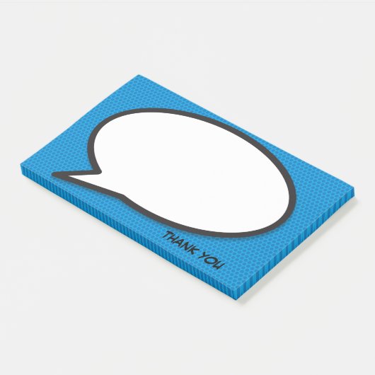 Speech Bubble Dank u leuke retro stripboek Post-it® Notes (Schuin)