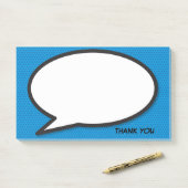 Speech Bubble Dank u leuke retro stripboek Post-it® Notes (Op bureau)
