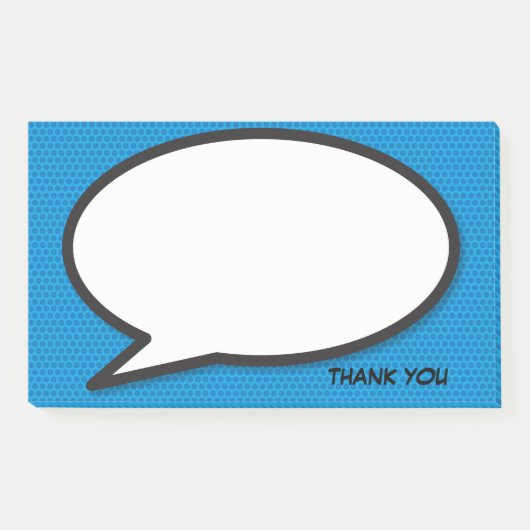 Speech Bubble Dank u leuke retro stripboek Post-it® Notes (Voorkant)