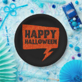 Speech Bubble Glitter Happy Halloween Papieren Bordje (Feest)
