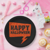 Speech Bubble Glitter Happy Halloween Papieren Bordje (Feest)