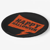 Speech Bubble Glitter Happy Halloween Papieren Bordje (Gekanteld)