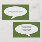 Speech bubble groen creatief netwerk professional visitekaartje (Voorkant / Achterkant)