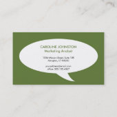 Speech bubble groen creatief netwerk professional visitekaartje (Achterkant)