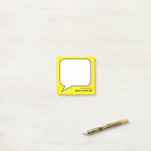 Speech Bubble Jouw naam Sjabloon Post-it® Notes (Op bureau)
