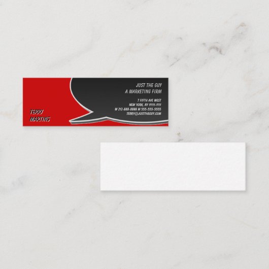 Speech Bubble-kaart Mini Visitekaartje (Voorkant / Achterkant)