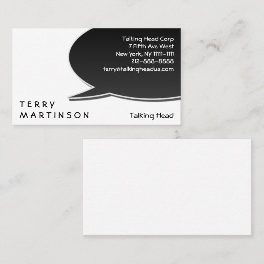 Speech Bubble-kaart Visitekaartje (Voorkant / Achterkant)